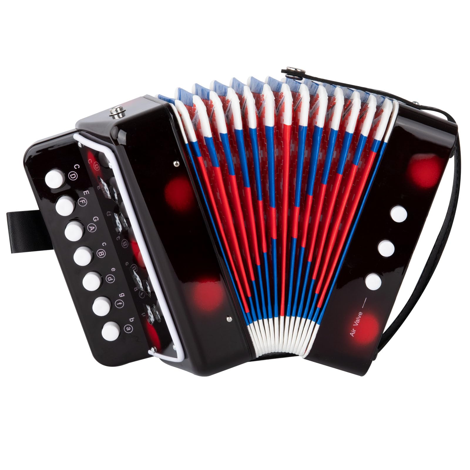 BGMUSER kids Accordion 10 Buttons Keys Toy Accordion MIni Accordian Musical Instrument for Children Beginners (Black)