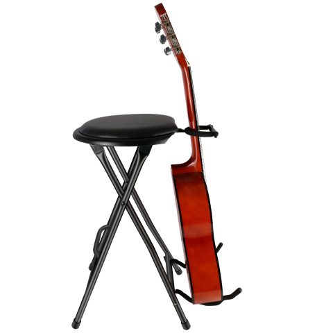 EASTROCK Portable Guitar Stool with Stand, Cushioned Seat, Rubber Feet