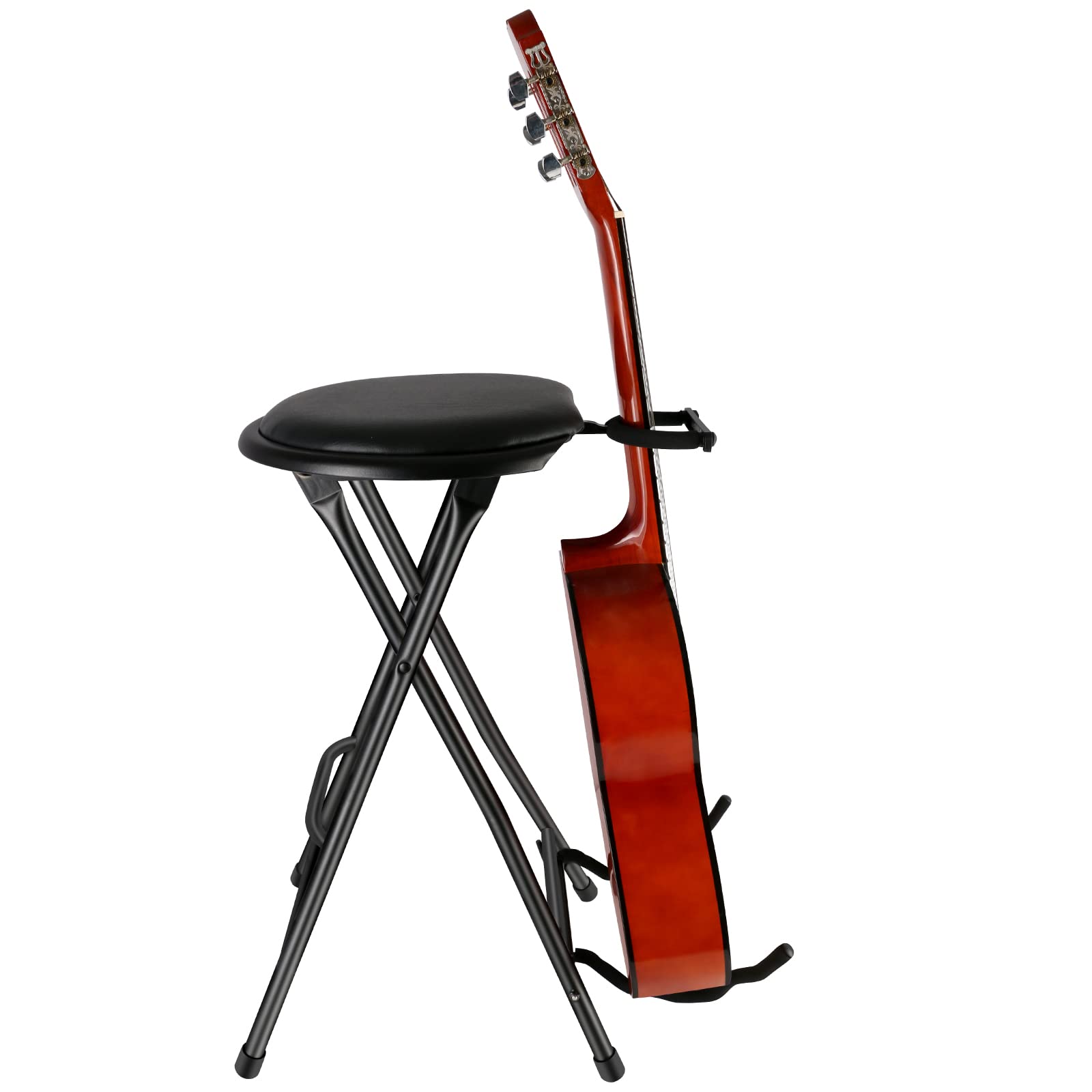 EASTROCK Portable Guitar Stool with Stand, Cushioned Seat, Rubber Feet