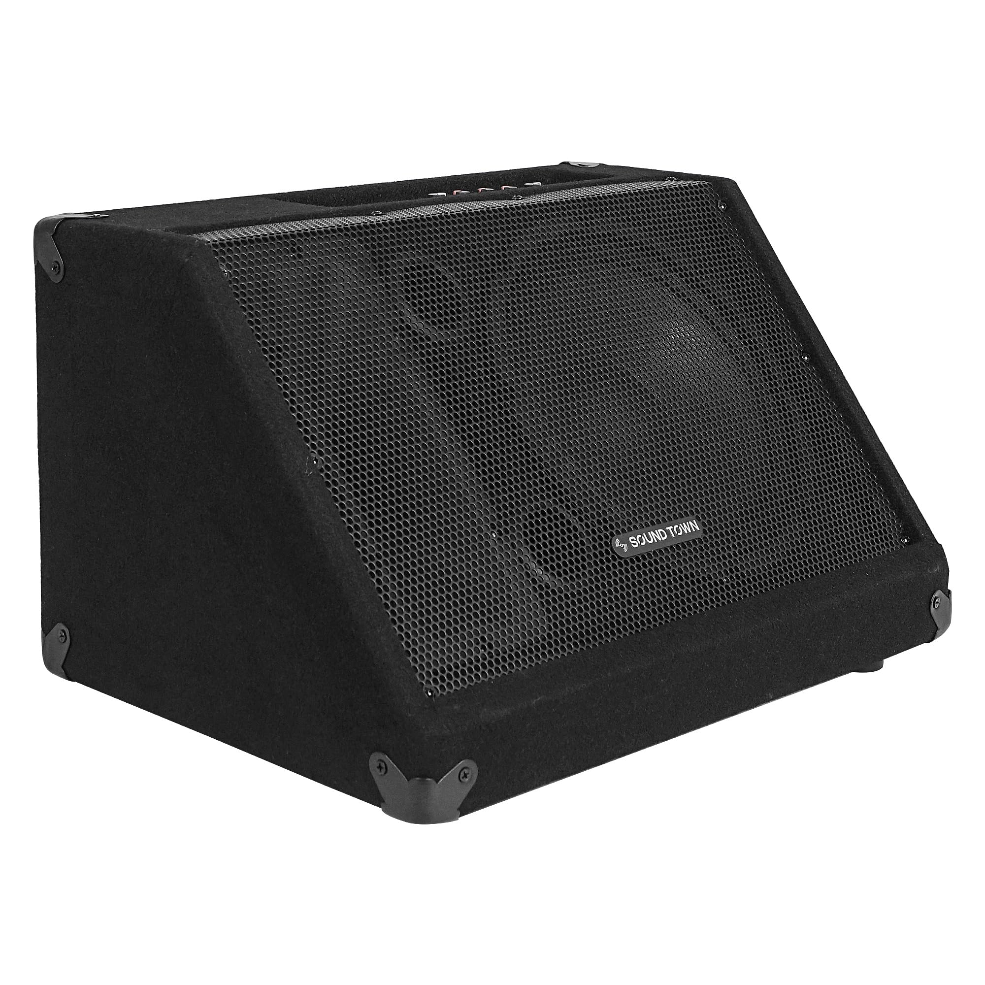 Sound Town Powered DJ PA Stage Monitor Speaker 10” 300W with Compression Driver for Live Sound, Bar, Church (METIS-10MPW)