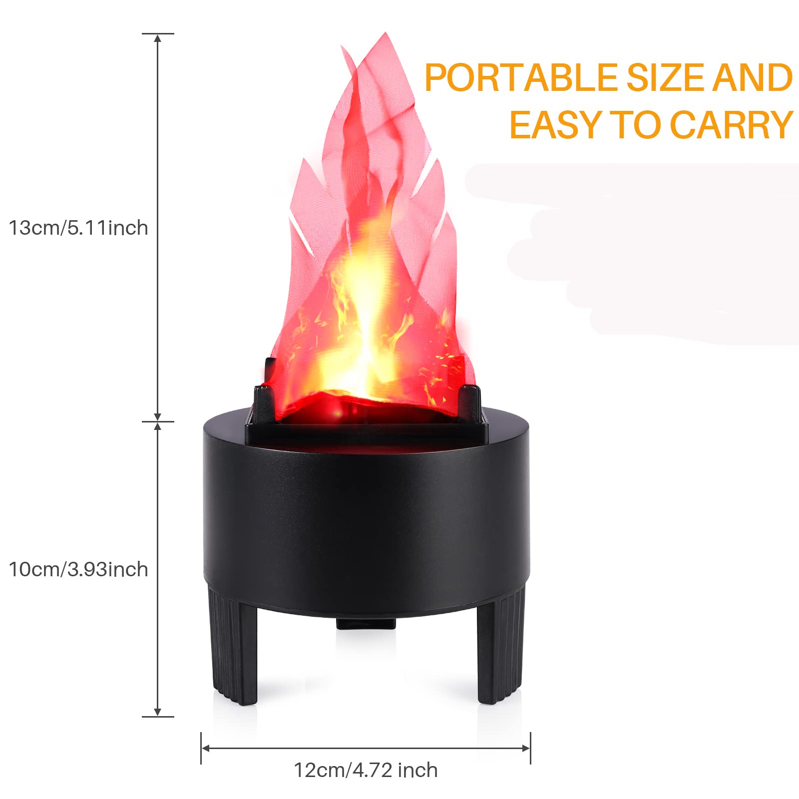 Electronic LED Fake Fire Flame Simulated Flame Effect Light No Heat Base Support Halloween Artificial Flame 3D Campfire Centerpiece for Christmas, Festival Night Clubs (3D Triangle Flame Hanging)