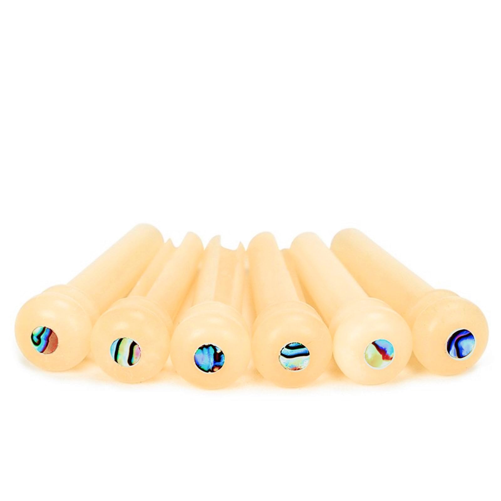 Miwayer Guitar Bone Bridge Pins Real Bone Unbleached Vintage Style Replacement Parts for 6 & 12 String Acoustic Guitar (Unbleached Small Abalone Dot)