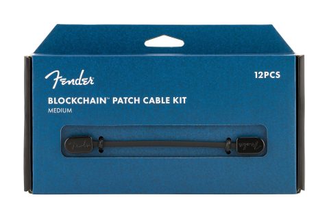Fender Blockchain Patch Cable Kit, Angle/Angle, Black, Medium, 12 Pieces