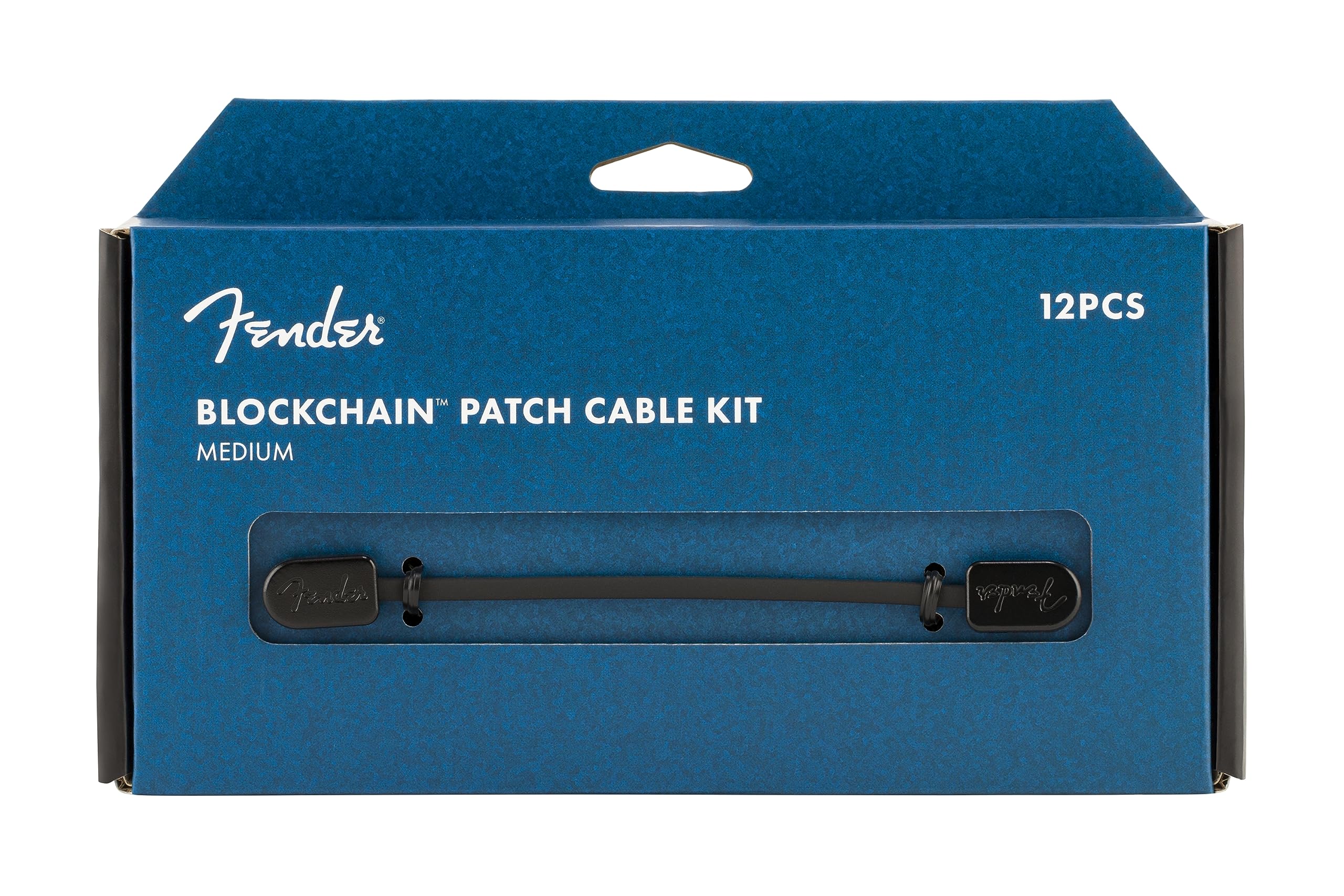 Fender Blockchain Patch Cable Kit, Angle/Angle, Black, Medium, 12 Pieces