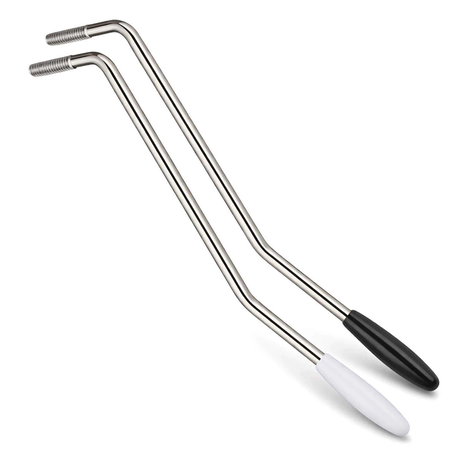 2 PCS 6mm & 5mm Whammy Bar for Electric Guitar, Thread Metal Single Guyker Tremolo Arm Whammy Bar with Tip Compatible with Stratocaster Electric Guitar Tremolo System(Silver, Black)