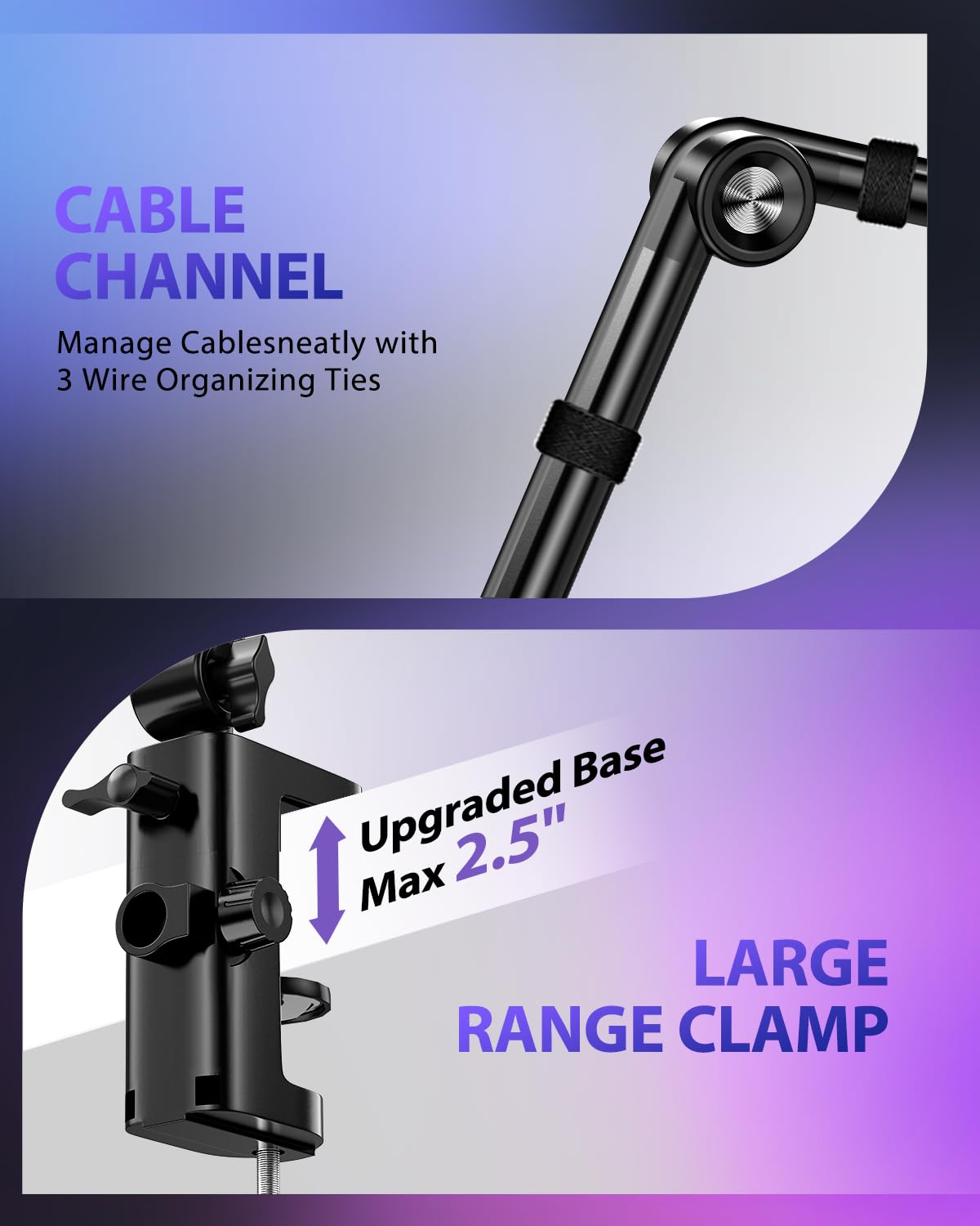 UBeesize Microphone Boom Arm, Aluminum Alloy Mic Arm Stand