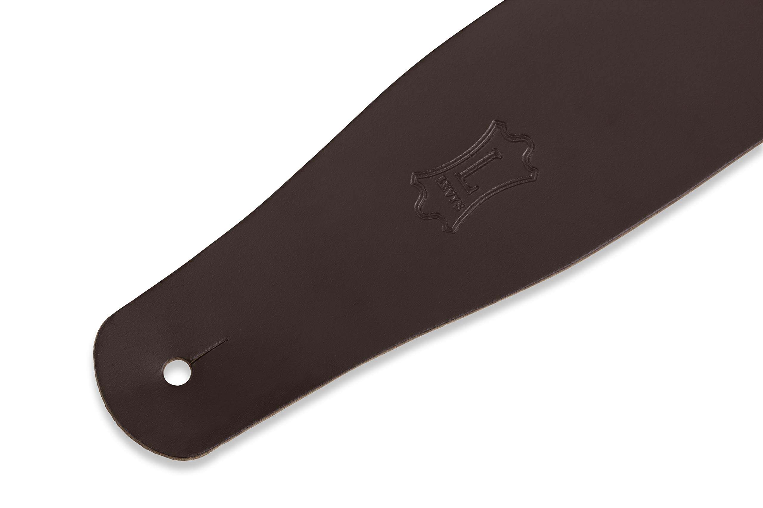 Levy’s Leathers Chrome-Tan Leather Guitar Strap, Dark Brown (M26-DBR)