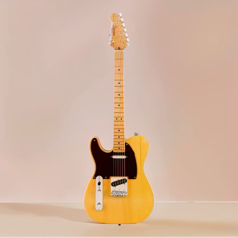 Fender 0374035550 Squier Classic Vibe 50s Telecaster Electric Guitar, with 2-Year Warranty, Butterscotch Blonde, Maple Fingerboard, Left-Handed