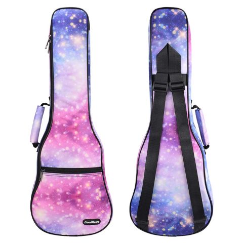 CLOUDMUSIC Ukulele Case Gig Bag, Tenor 26″, Pink Purple Galaxy