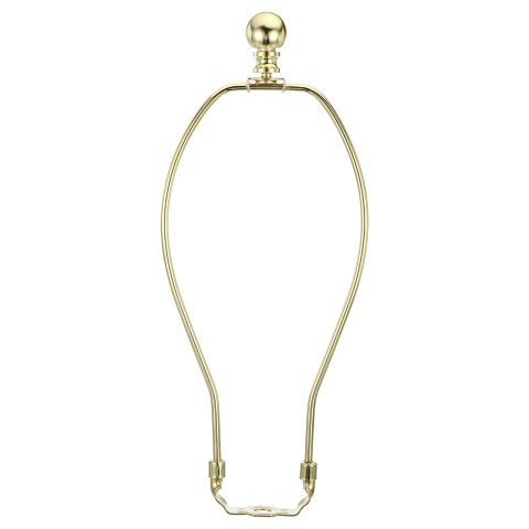 PATIKIL 10.5 Inch Lamp Harp Kit with Finial, 1 Set Detachable Shade Bracket Holder, DIY Lighting Accessories for Table Floor Lamps, Gold Tone