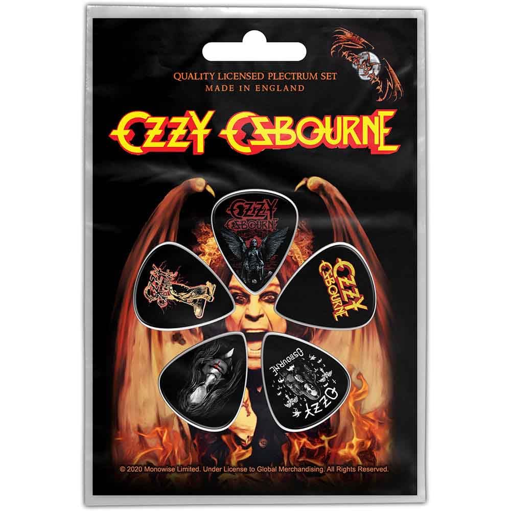 Ozzy Osbourne Guitar Picks Ordinary Man Official Black 5 Pack Plectrum Size One Size