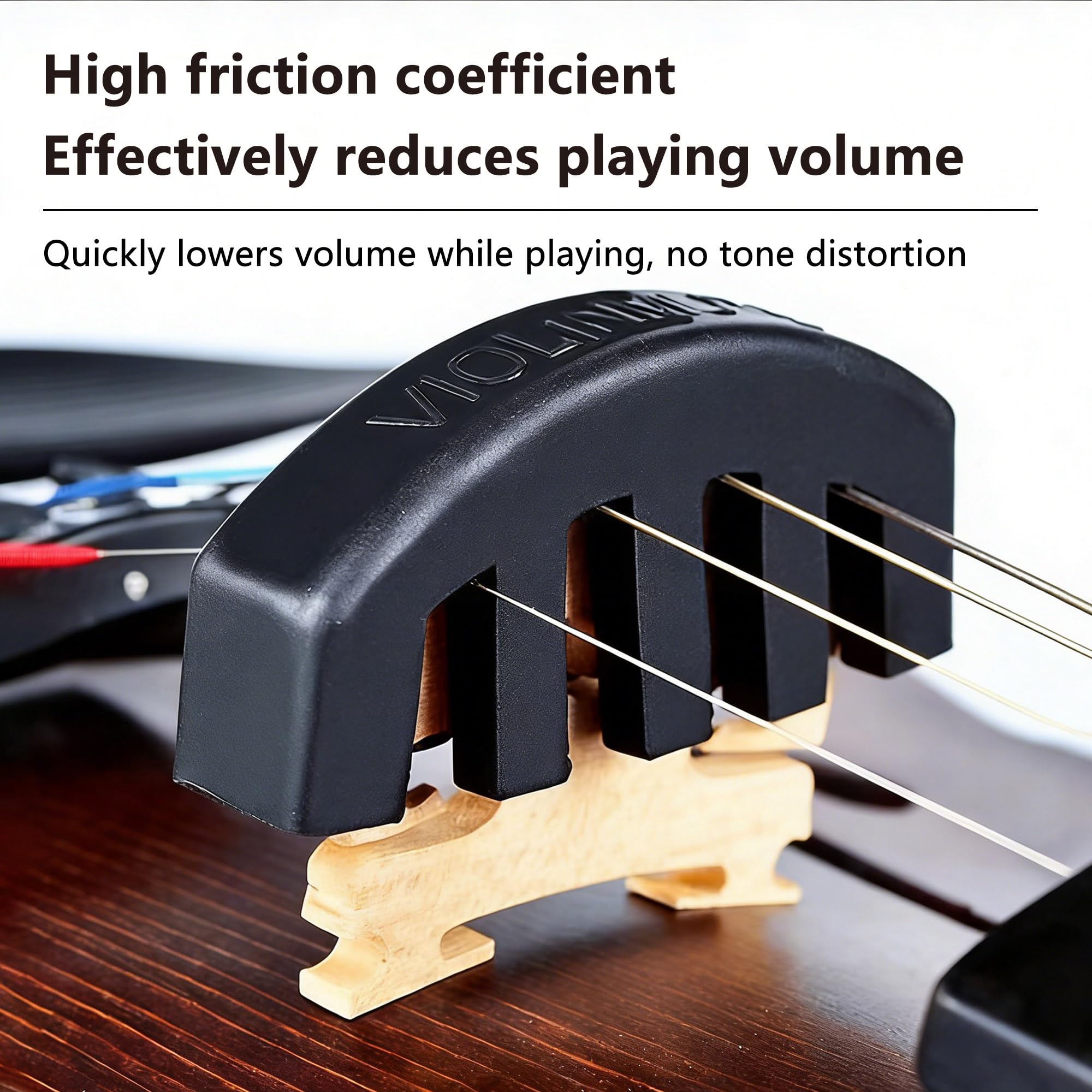 Black Rubber Violin Mute,Practice Silencer with Noise Reduction