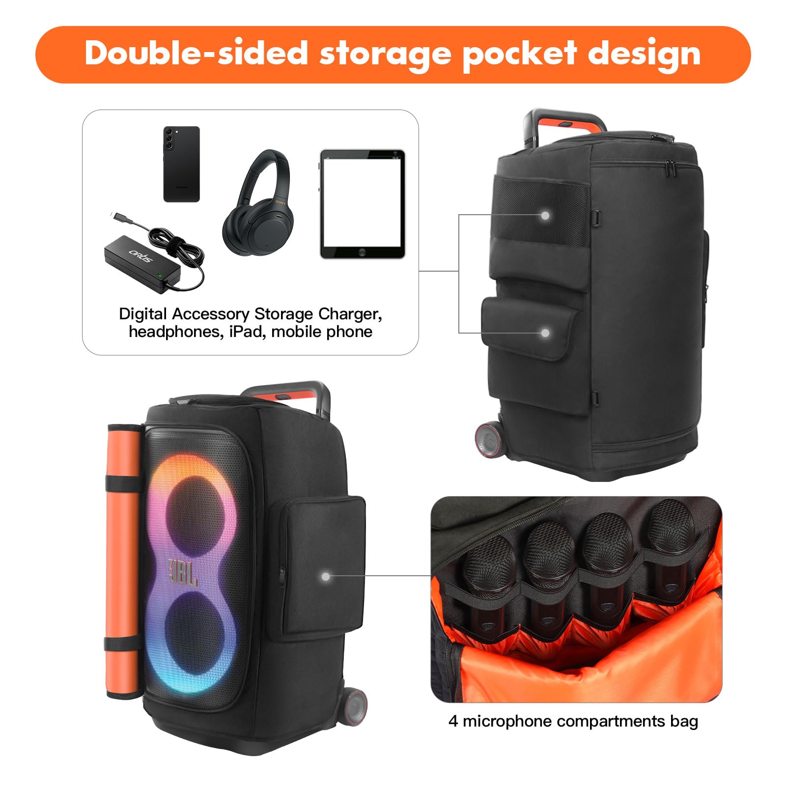 TATAVR Cover for JBL PartyBox 520, Waterproof Dustproof Speaker Travel Bag
