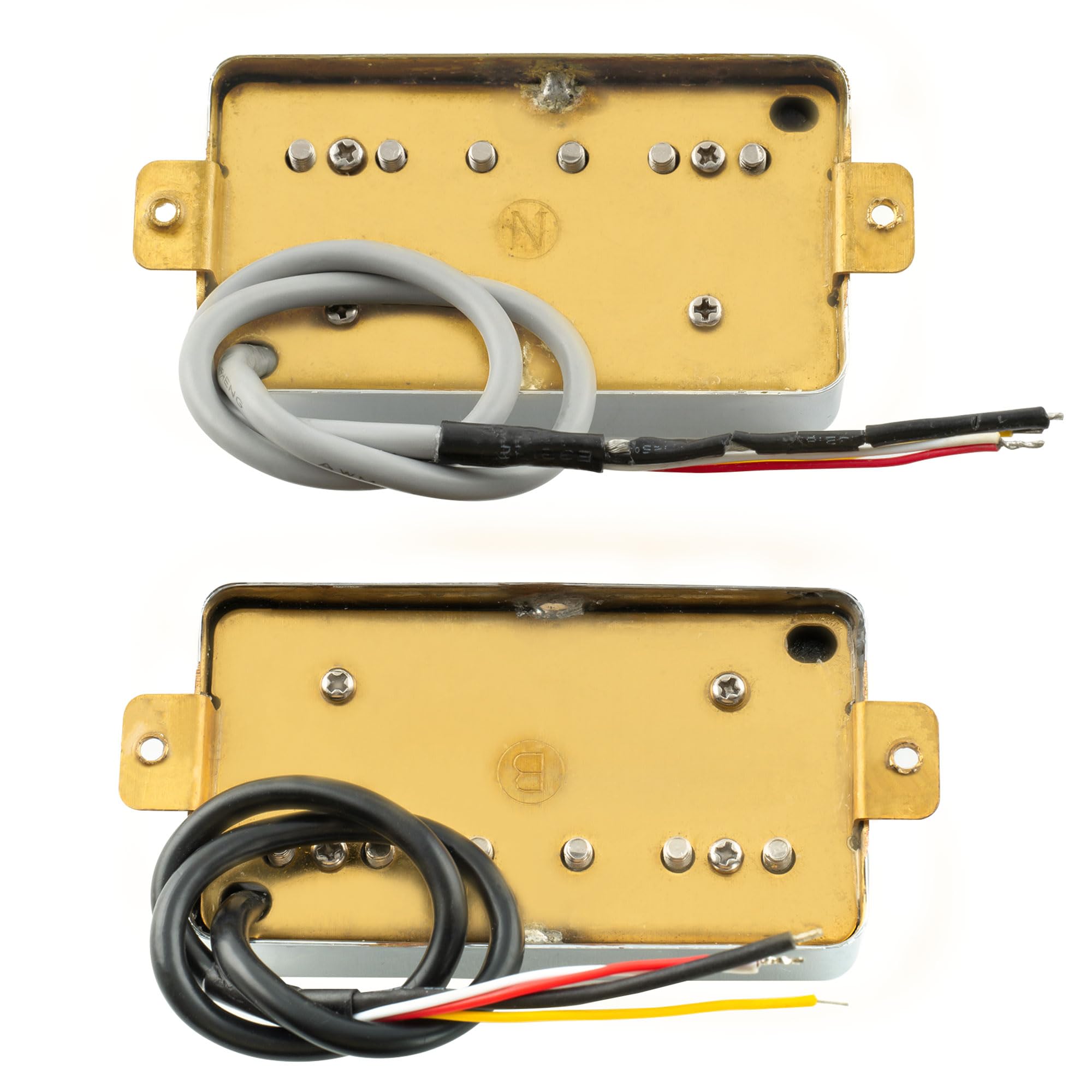 Wilkinson Vintage Tone Alnico 5 Humbucker Pickups Set for Les Paul Style Electric Guitar, Chrome