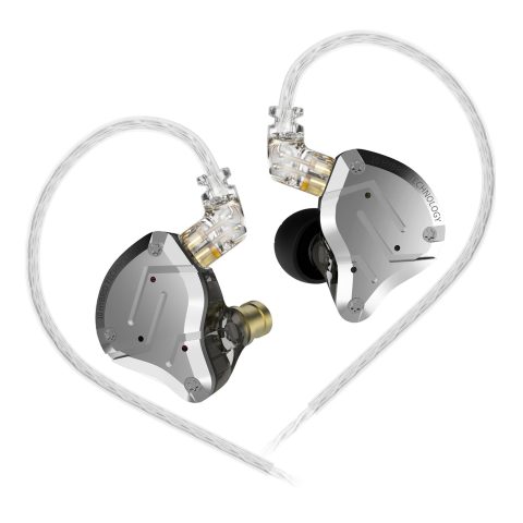 KZ ZS10 Pro in Ear Monitor, IEM Earbuds Headphone, Gaming Earbuds with 4BA and 1DD Drivers, KZ HiFi IEM Earphone Upgraded ZS10 with Detachable 0.75mm 2 Pin 6N OFC Cable (Dark, USBC-with Mic)