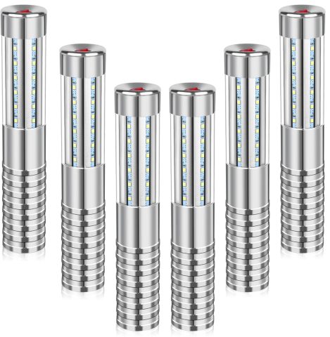6 PCS Strobe Baton Light Bottle Service Lights Sparklers Reusable Champagne Bottles Handheld Light Topper for Bar Nightclub Wedding Birthday Party Concert (6 Silver)