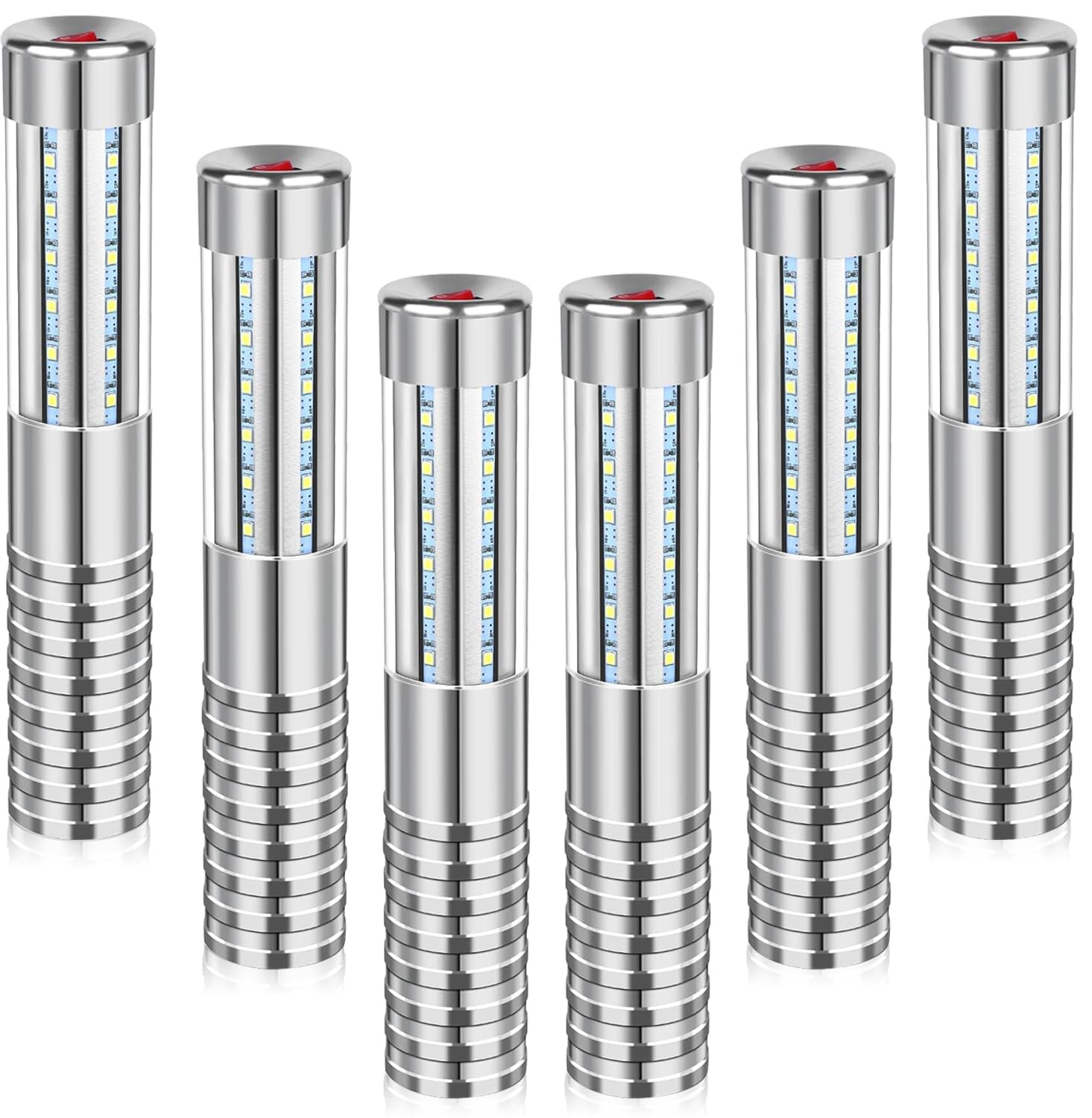 6 PCS Strobe Baton Light Bottle Service Lights Sparklers Reusable Champagne Bottles Handheld Light Topper for Bar Nightclub Wedding Birthday Party Concert (6 Silver)