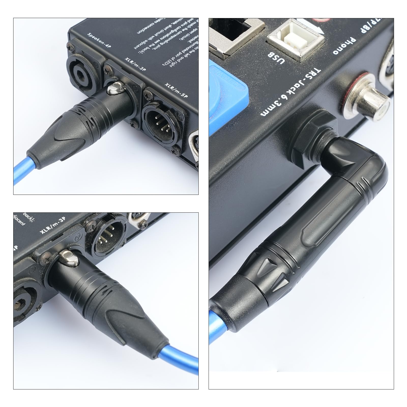 HUALEU 2Pack 3.3Feet XLR Female to 1/4 TS Right Angle,1/4 TS Right Angle to XLR Female Micphone Cable,6N OFC+Silver Plated HI-END Audio Cable for Micphone Mixer