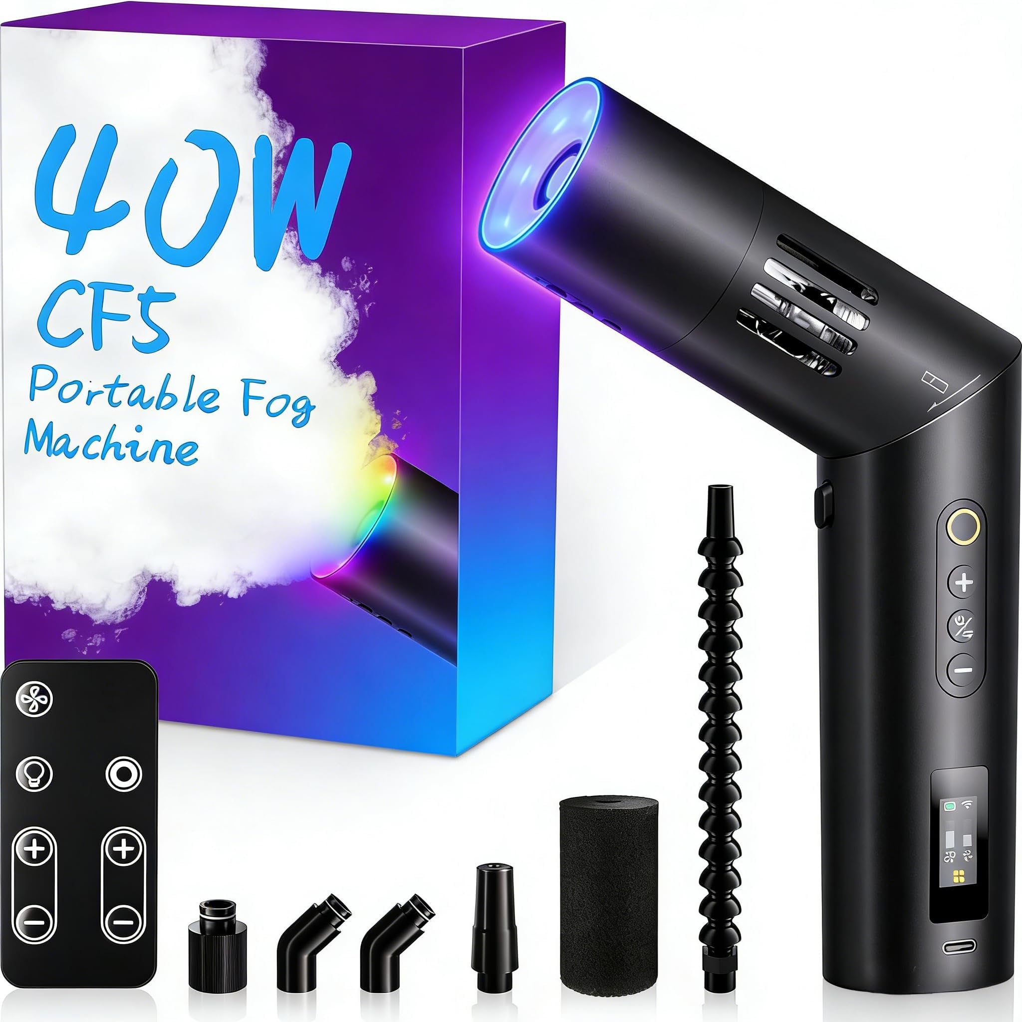 COLBOR CF5 40W Portable Fog Machine for Photography, RGB Light & Remote