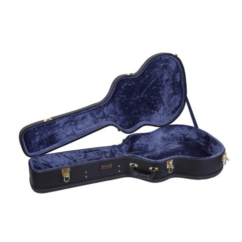 Crossrock Hardshell Arch Top wood case fits Acoustic Super Jumbo Guitars-Black(CRW600SBBK)