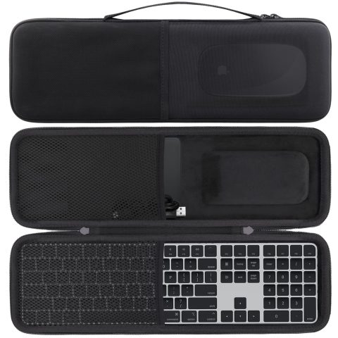 co2CREA Hard Case for Apple Magic Keyboard and Numeric Keypad + Mouse,Black