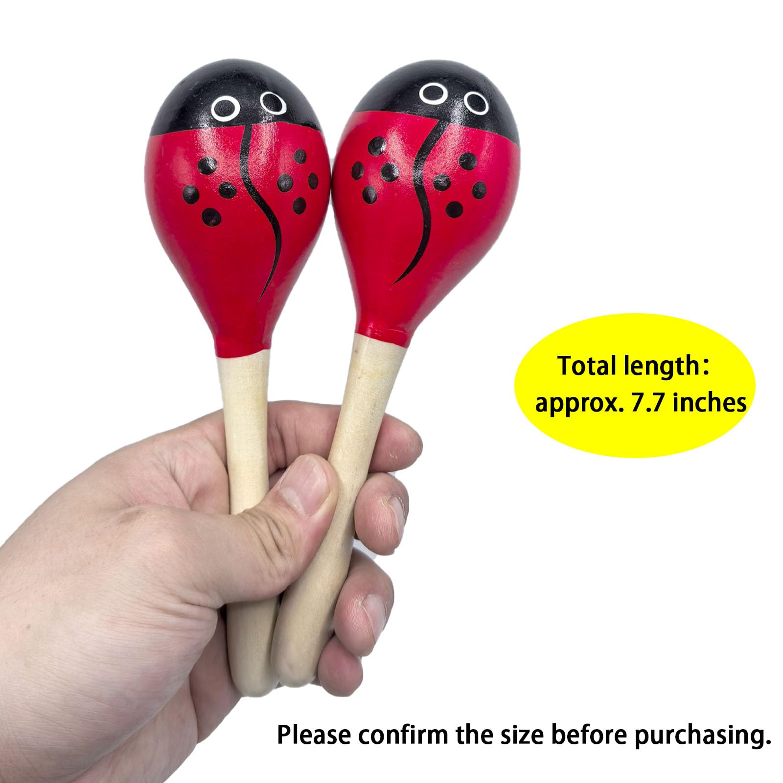 Cheerock 2-Pack Wooden Maracas Set for Rhythm and Latin Percussion