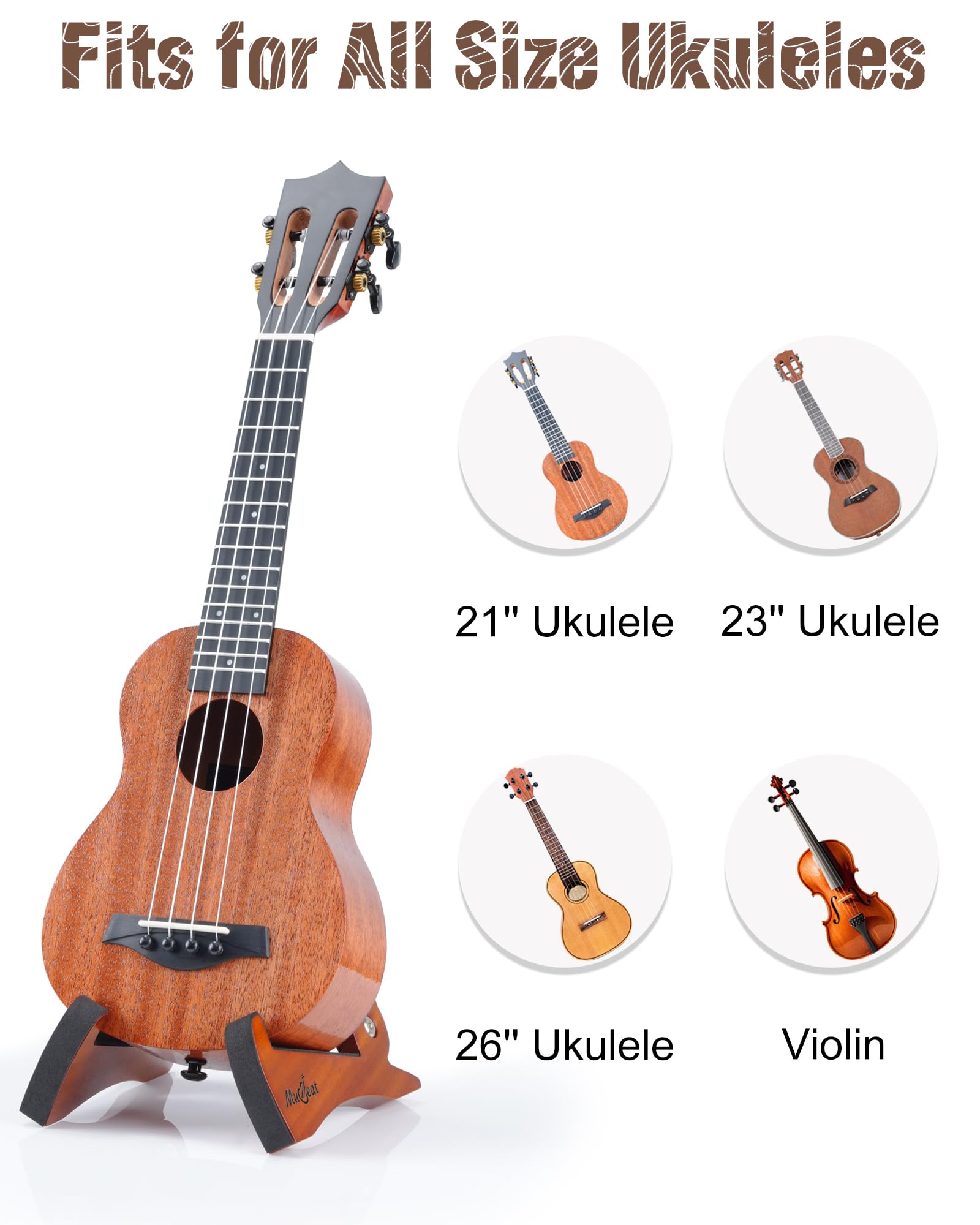 Ukulele Stand, Foldable Ukelele Stand for Travel, Rabbit Shape Ukele Holder