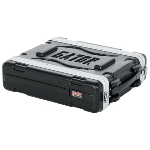 Gator Cases Lightweight Molded 2U Rack Case with Heavy Duty Latches; Shallow 14.25′ depth (GR-2S)