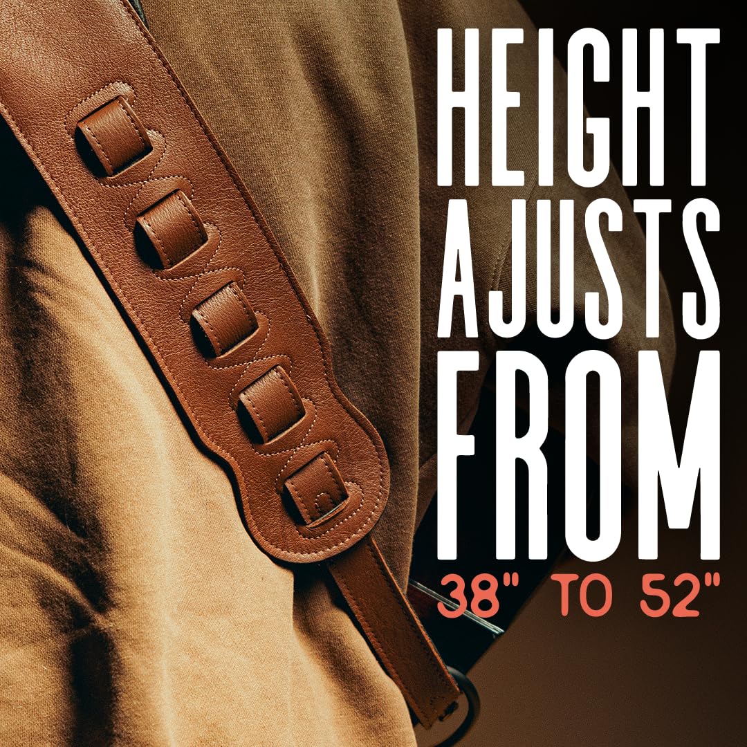 Levy’s Leathers Signature Legacy Series 4.5″ Garment Leather Guitar Strap, Dark Brown (MSS2-4-DBR)