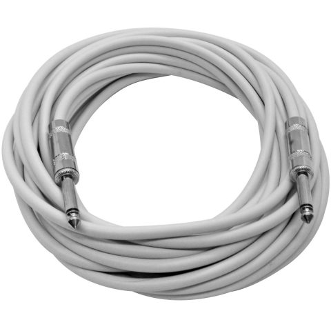 Seismic Audio – SASTSX-25White – 25 Foot White 1/4 Inch TS Patch Cables- 25′ Professional Audio Unbalanced 1/4″ Patch Cord
