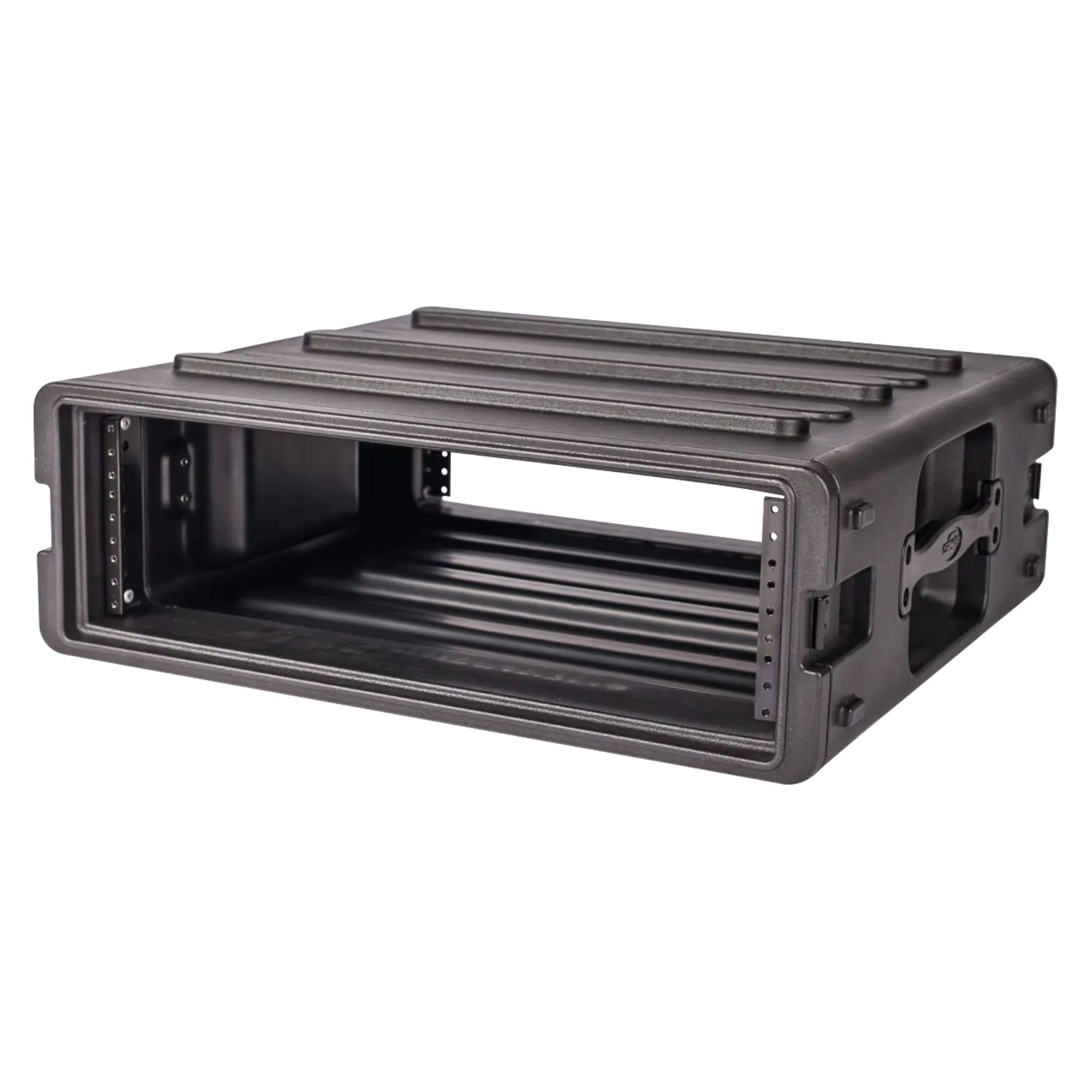 SKB 3U Roto Rack Case – Durable Polyethylene Gear Protector, Stackable, Waterproof with Twist Latches & Rubber Feet for Musicians, Black