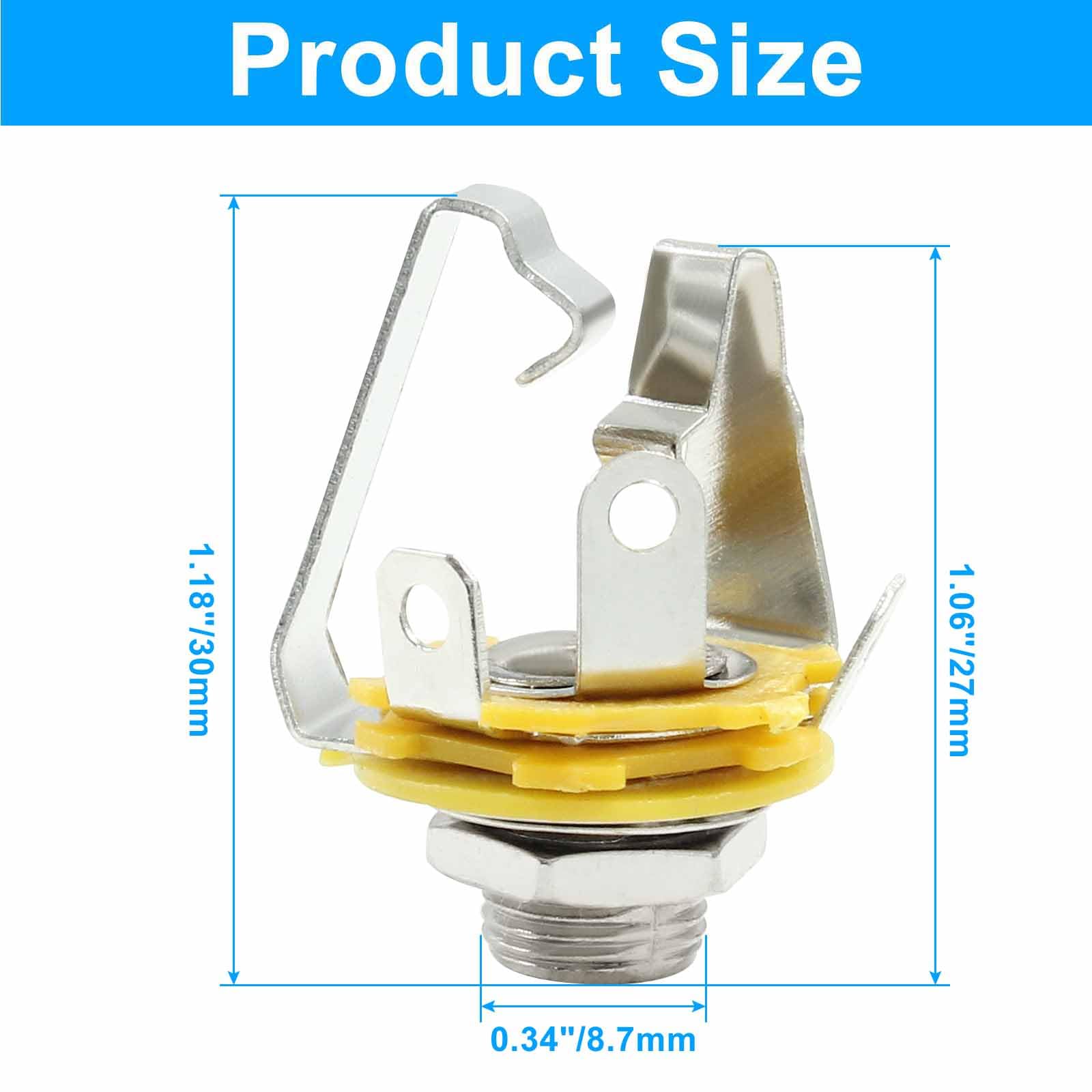 LifCratms 6.5mm (1/4inch) Guitar Input Jack, 12 Pack