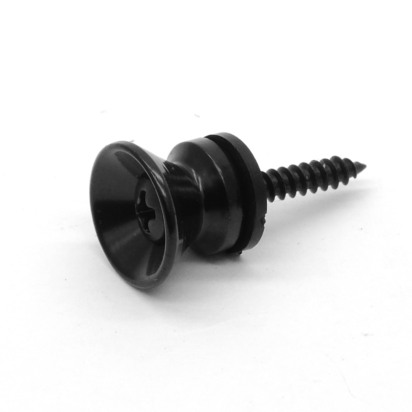 harpfeas 4PCS Metal Strap Buttons End Pins with Mounting Screws for Electric Acoustic Guitar, Bass, Ukulele (Black)