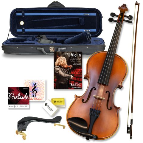 Bunnel Premier Violin Outfit 3/4 Size – Carrying Case and Accessories Included — Solid Maple Wood and Ebony Fittings By Kennedy Violins