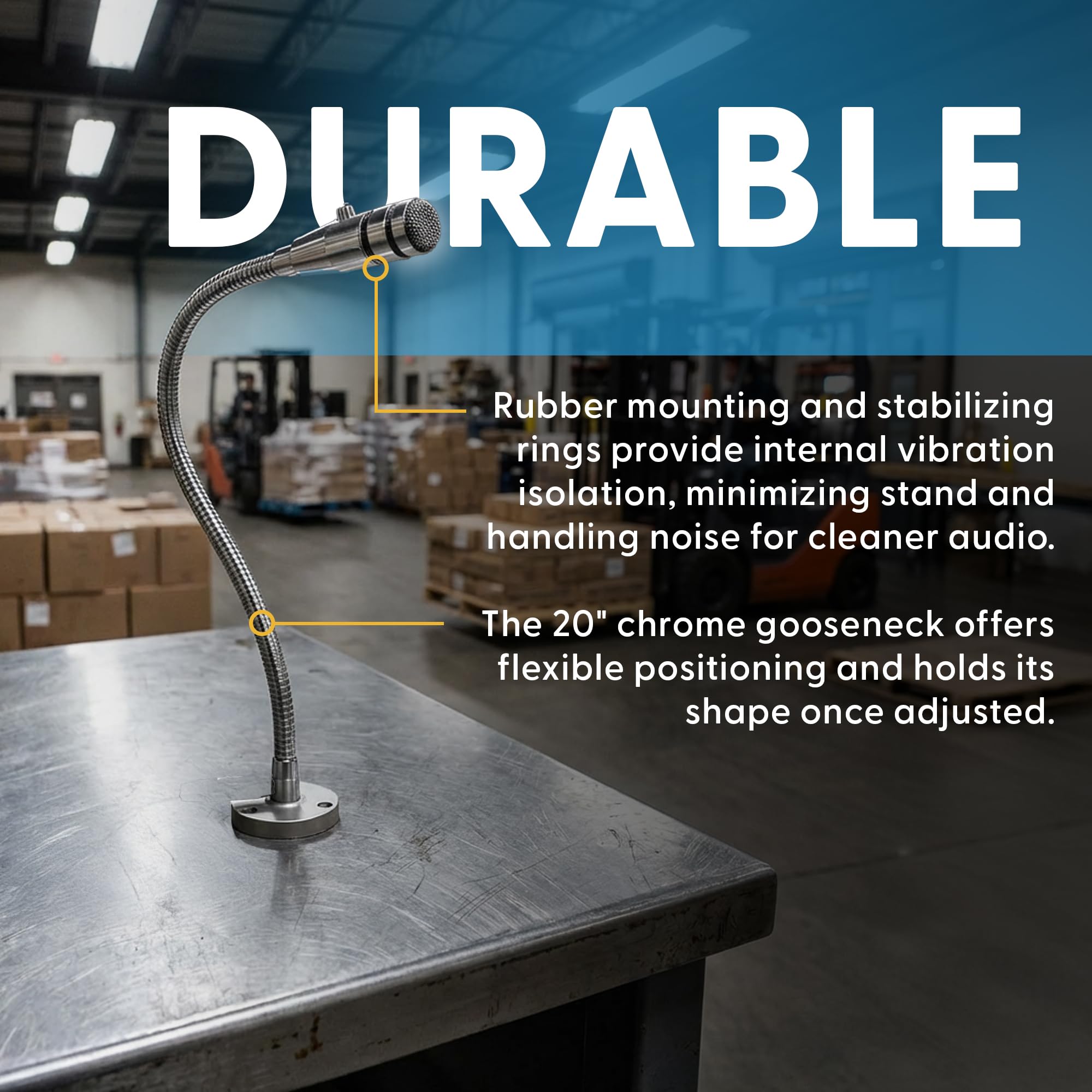 REBUILD SKILLS Push-to-Talk Microphone RBX-515SBG-18X Compatible with Shure 515SBG-18X for use in Restaurants Grocery Store Drive Thru – 20″ Gooseneck, Mount Attached and 6½’ Cord