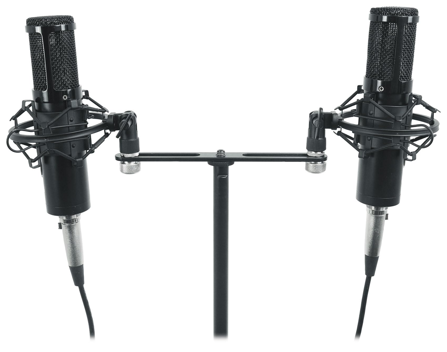 Rockville ACC-DM 1-to-2 Dual Mic Stand Adapter Bar, 5/8″ and 3/8″ Threading