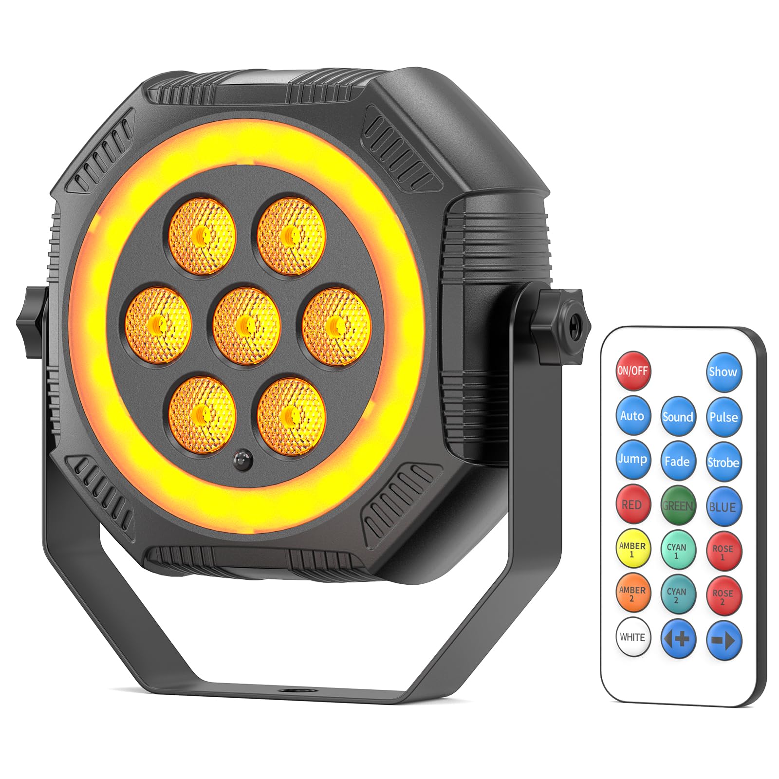 Stage Lights Mini RGB Battery Powered Uplights LED Rechargeable Par Can Lights with Halo, Sound-Activated Auto Wireless Uplights for Events Indoor Outdoor Party Wedding Stage Lighting(8 Pack)