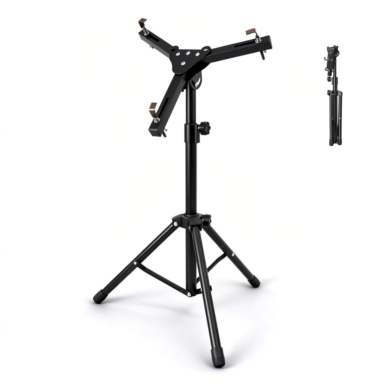 tipatyard Drum Pad Stand, Adjustable Angle Silent Drum Pad Stand,Fit for 10-12 Inch Drum Practice Pad, Height Range 22-36 Inches for Drum Beginners, Black