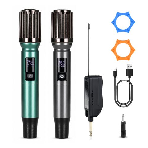 WONATU Dual Wireless Karaoke Microphone Set, Up to 500 ft Range