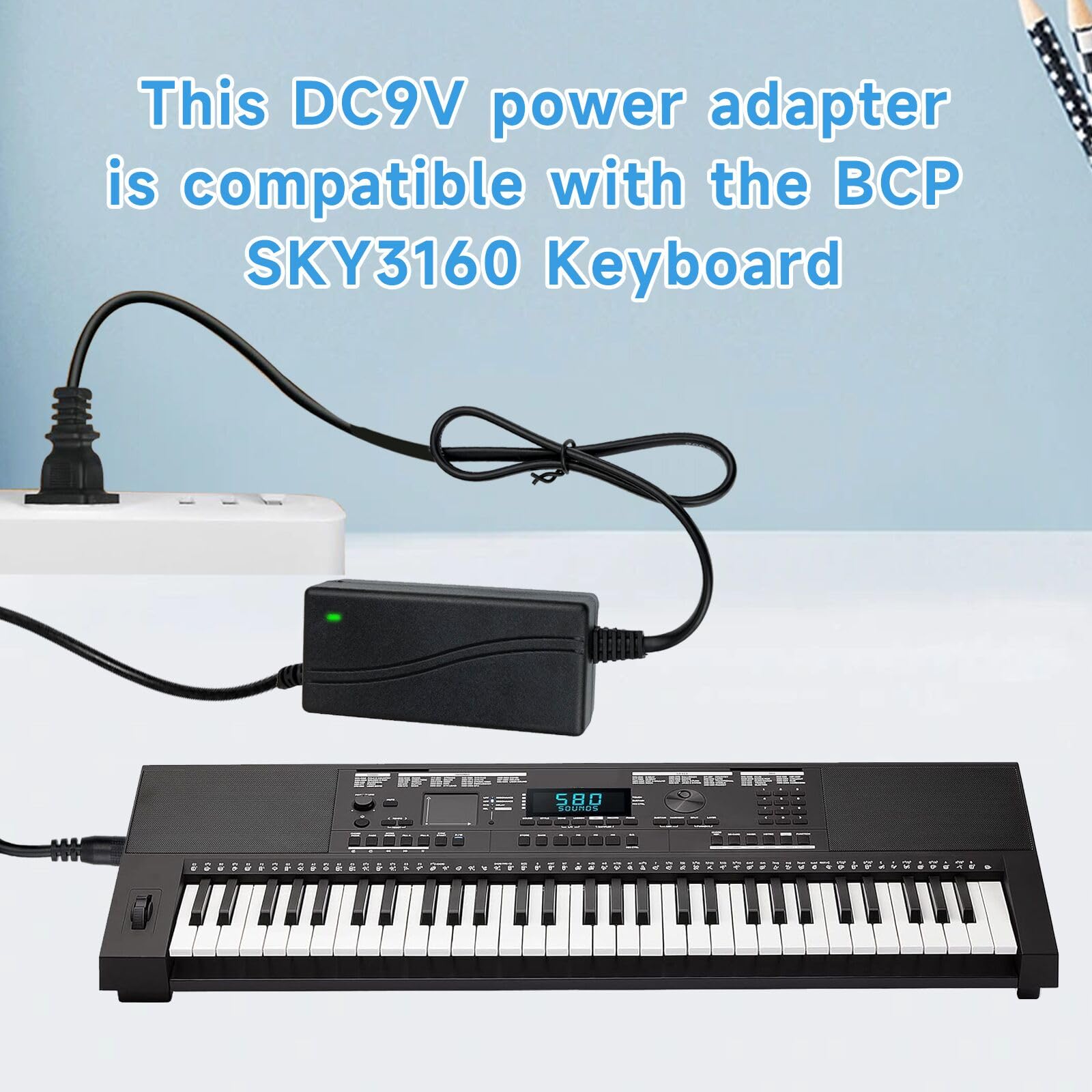 Fesasn 9V AC/DC Adaptor for Alesis Drum Power Cord