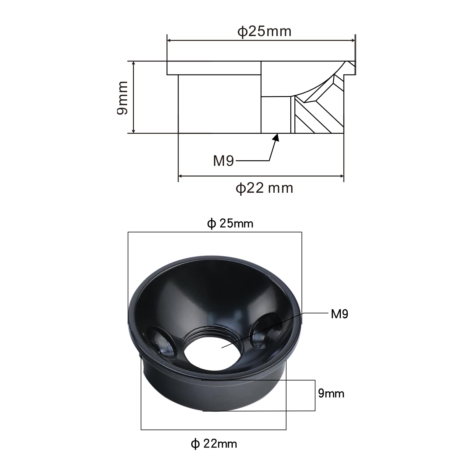 OVSAL Electric Guitar Jack Plate Zinc Alloy Metric Thread Input Jackplate Electrosocket Output Jack Plate Compatible with Fender Telecaster Tele Style Electric Guitar Replacement Parts Black