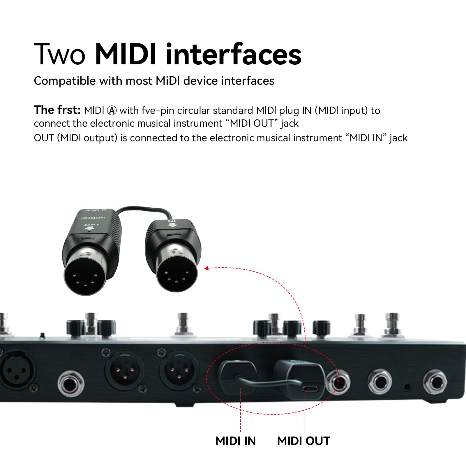 M-VAVE Wireless MIDI Transmission System Ultra Low Latency, USB Bluetooth Option for MIDI Controller Mac, iOS, Windows, 5-PIN DIN Interface Wireless MIDI Keyboard Instrument Synthesizer