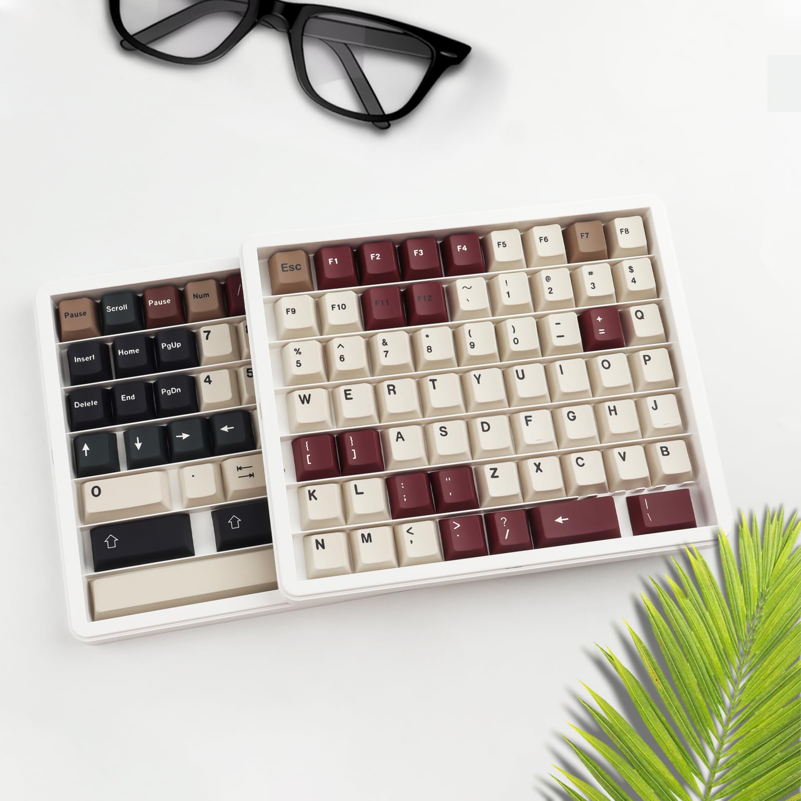 Hyekit Keycaps Storage Box, 4-Layer Dustproof Case with Visible Top Cover