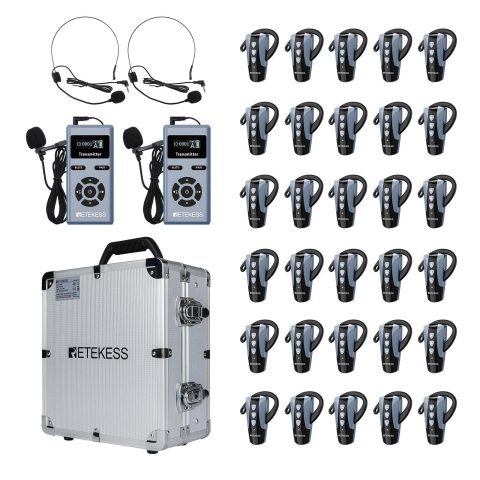 Retekess TT106S Earhook Tour Guide System, Tour Guide Headsets(2TX 30RX)
