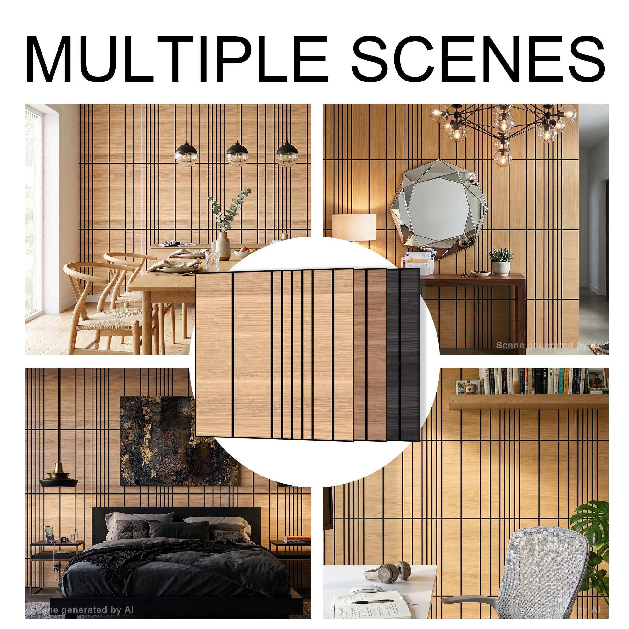 WoveN SounD Acoustic Wall Panels, Natural Oak, 8 Pack, 23.6×23.6 in