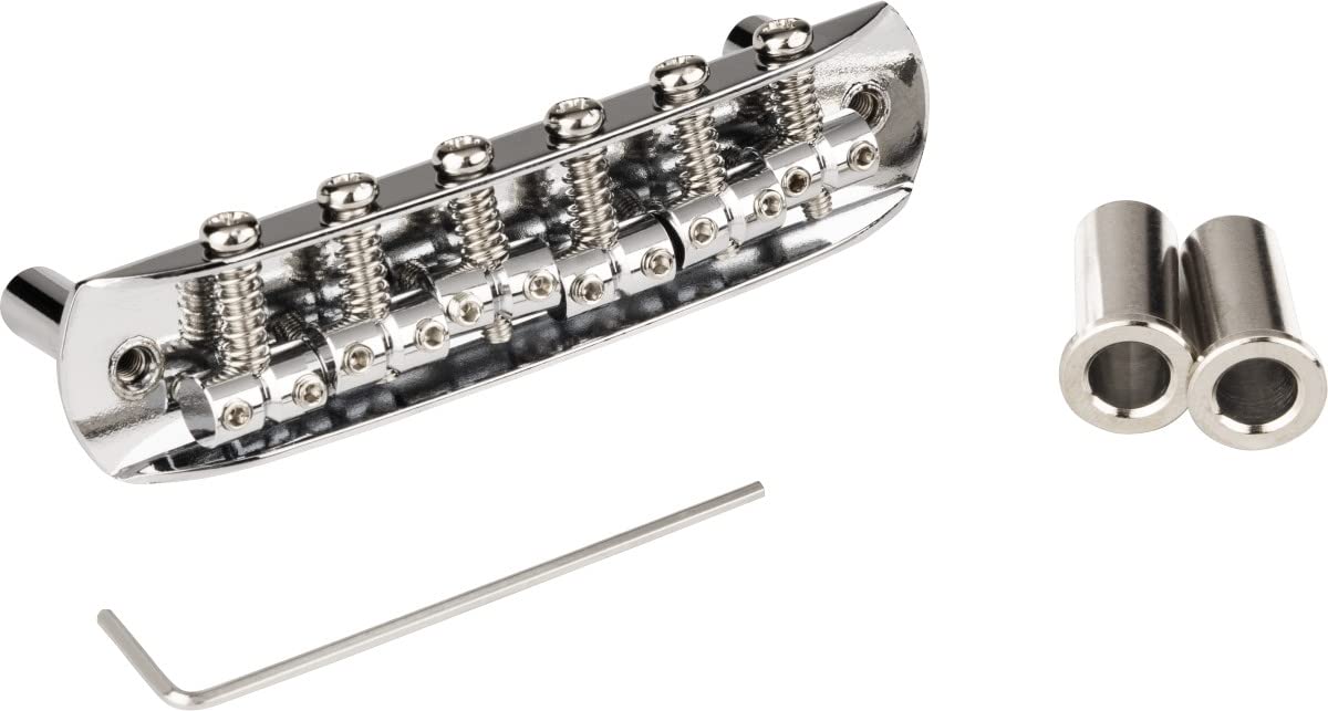 Fender 0081239049 Mustang Fully-Adjustable (Japan), Chrome Electric Guitar Bridge ()