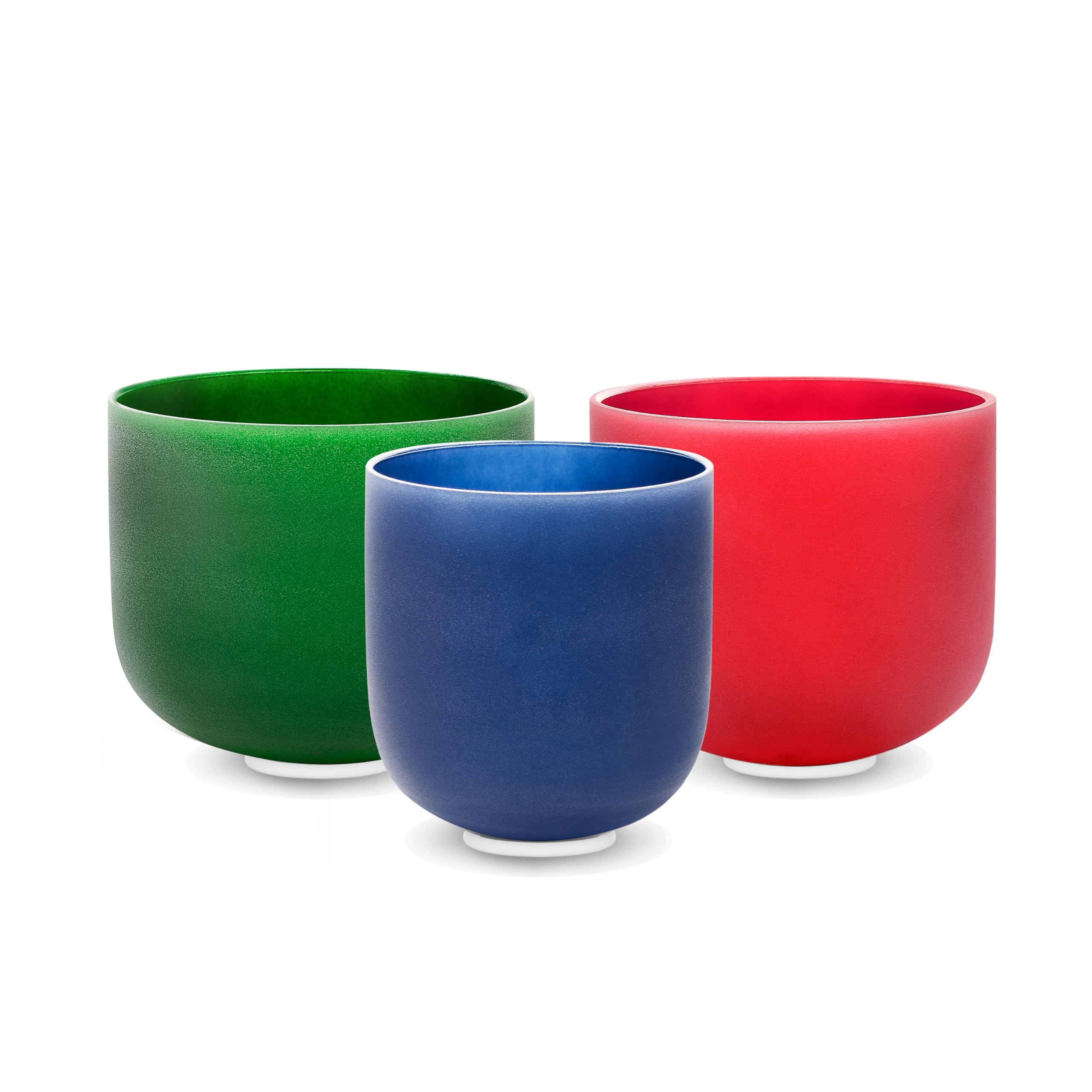 TOPFUND 6-8 Inch Chakra Set of 3 Color Crystal Singing Bowls (8″F+7″C+6″A)