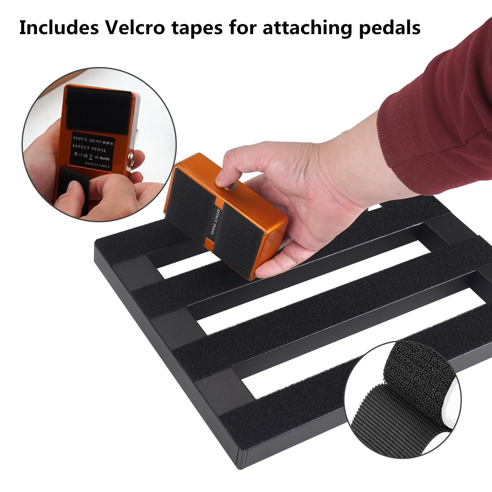 SOYAN Guitar Pedal Board 14″ x 10.6″ Aluminum Alloy Pedalboard