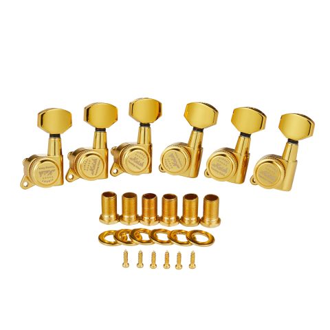 Guitar Locking Tuners 18:1 Guitar Tuning Keys Pegs Locking Tuning Machines Heads for Strat/Tele/Les Paul Electric/Acoustic Guitars Gold Left