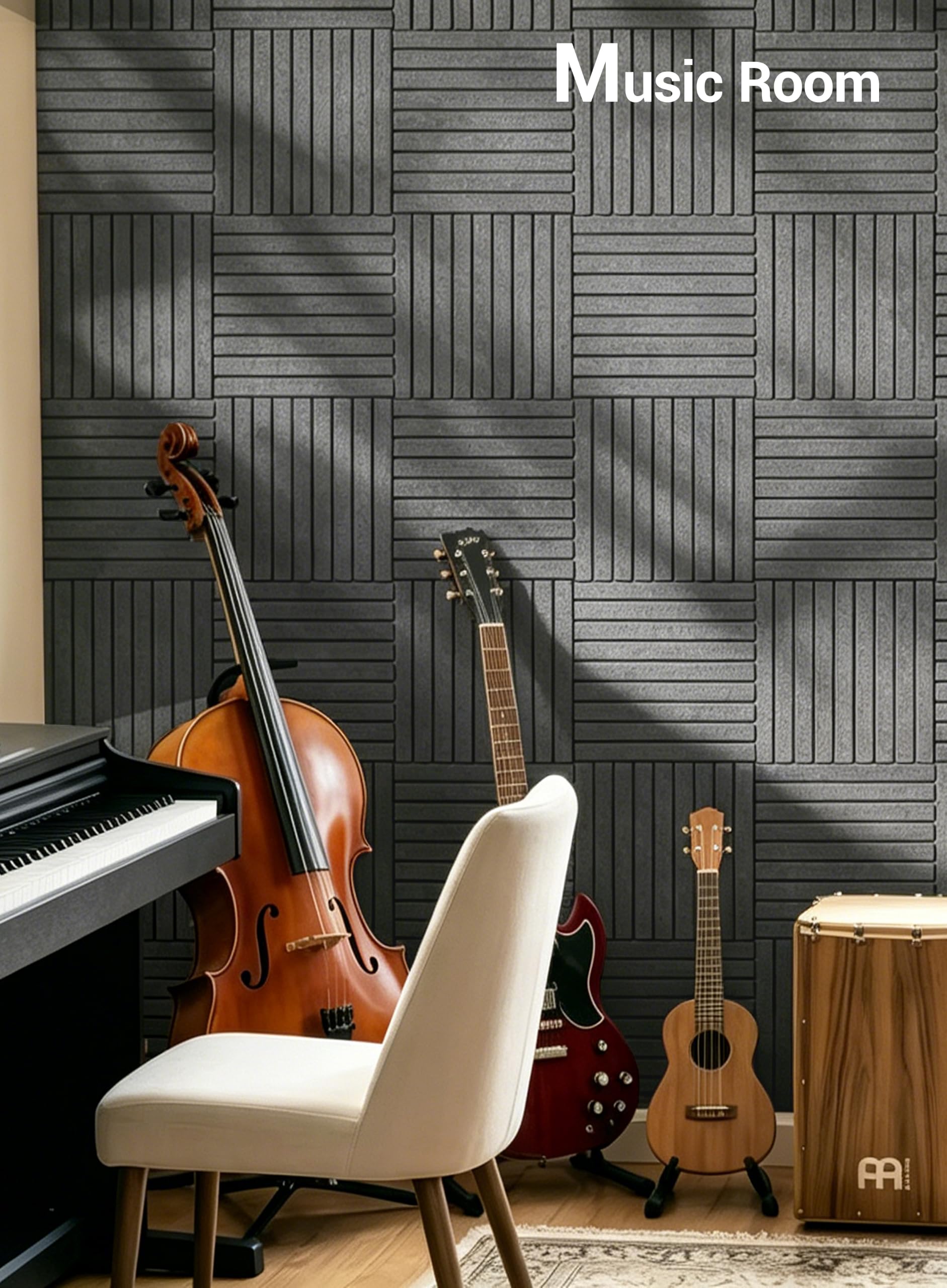 Waister Soundproof Wall Panels, 12‑Pack, 0.47 Inch Thicker High Density